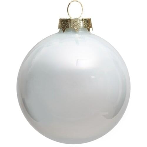 Free Shipping -100/Pack, Home Event Party Christmas Xmas Decoration Ornament Painted 80mmm Glass Pearl Polar White Ball - Shiny