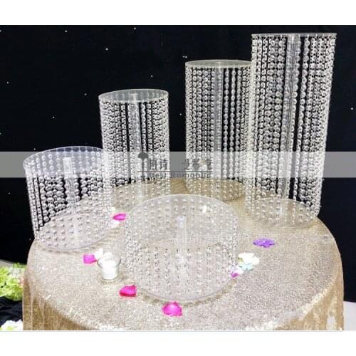 Sparkling Crystal clear garland chandelier wedding cake stand birthday party supplies decorations for table top centerpieces