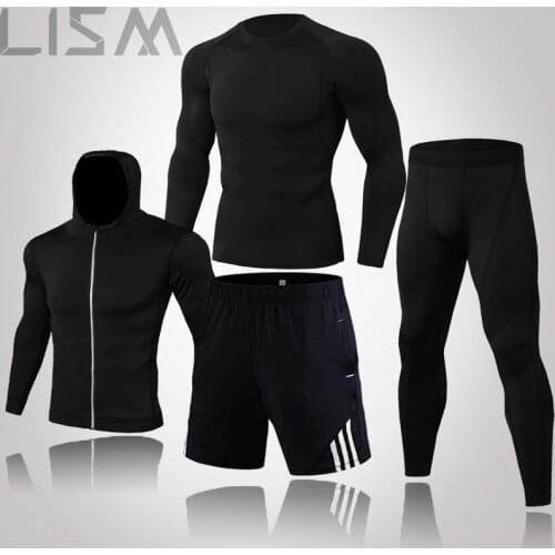 Brand Mens Clothing Winter Thermal Underwear Long Johns Compression Sportswear Sweat Fitness T-Shirt Leggings Jogging Suit 3XL