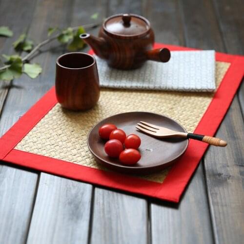 Kung fu tea set Japanese style table mat hand woven heat mat household Western food mat mat tea cup mat dish mat bowl mat