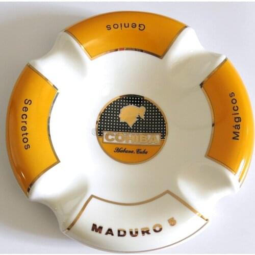 Cohiba Fine Porcelain Cigar Ashtray Large Size 4 Slots Cigar Holder Table Cigar Cigarette Portable Tobacco Ashtray Smoking Tool
