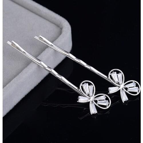 EASYA New Fashion Women Hair Clips Cute Rhinestone Bowknot Hair Pin Hair Accessories Girls Hairwear Hairdressing