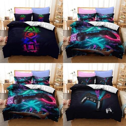 PlayStation Geometry 3D Printed Bedding Set 2/3pcs Soft Quilt Cover / Duvet Cover Set Twin Full Queen King Size Home Textile