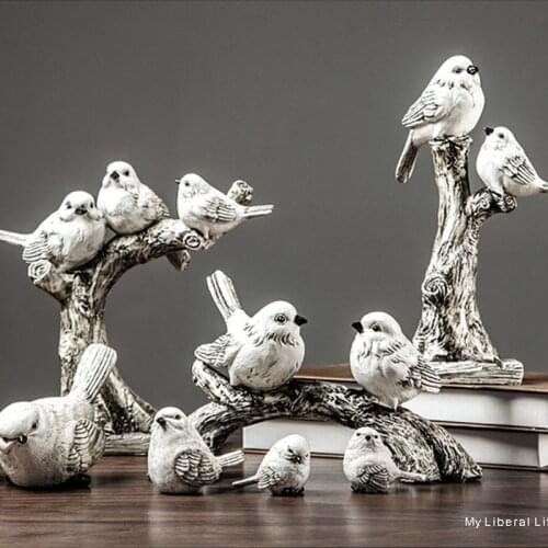 Resin Simulation Bird Figurines Interior Statues for Decoration Soft Decor Home Decor Bird Decoration Fairy Garden Miniatures