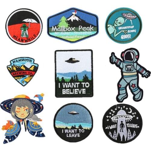 Exquisite The outer Badge Alien Punk Patches Iron On mailbox peak Appliques Fisherman boy Diy childrens clothing Coat Patches