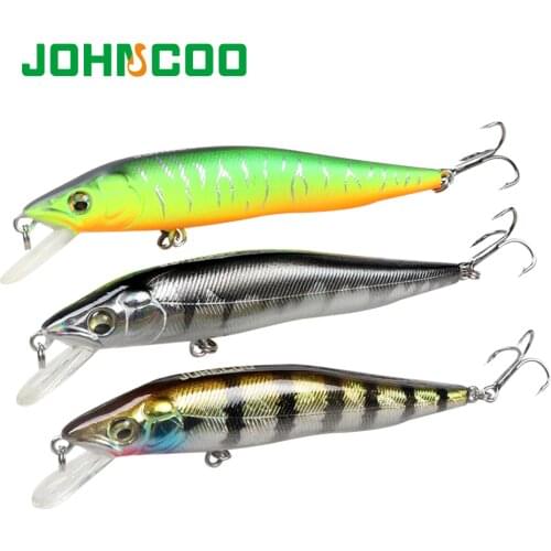 JOHNCOO 100mm 10g Fishing Lure Minnow Crank Wobbler Bass Swimbait Artificial Bait Hard Bait
