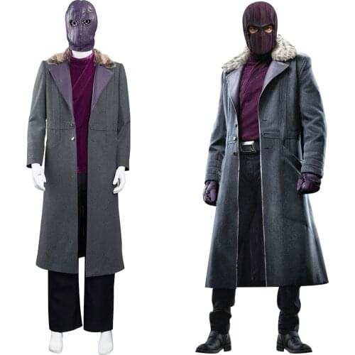 The Falcon and the Winter Soldier Baron Zemo Cosplay Costumes Trench Coat Top Mask Full Suit
