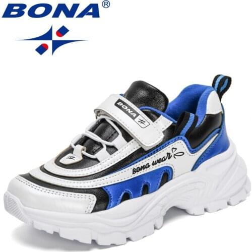 BONA 2021 New Designers Fashion Sneaker Kids Trendy Sport Shoes Children Light Running Shoes Jogging Footwear Teens Comfortable