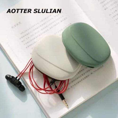 Headphone Data Cable Storage Box Portable Clutch Purse Silicone Mobile Phone Headset Wire Organizer Holder Bags Women Coin Case