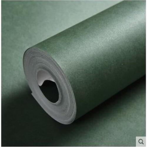 Beibehang American Village Retro Wallpapers Bedroom Living Room Nonwovens Pure Color Plain Wallpaper Southeast Asia GREEN