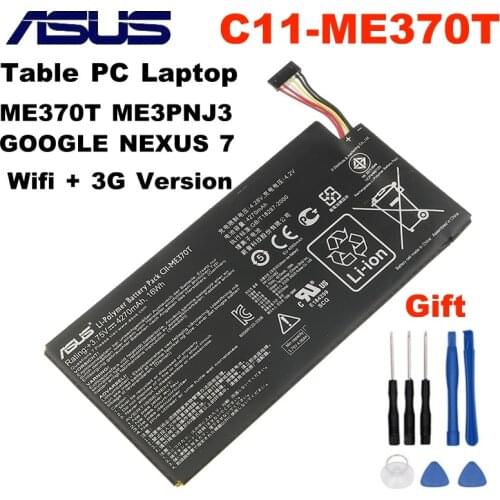 Original High Capacity C11-ME370T Battery For ASUS ME3PNJ3 GOOGLE NEXUS 7 Table PC Laptop Wifi + 3G Version 4270mAh +Free Tools