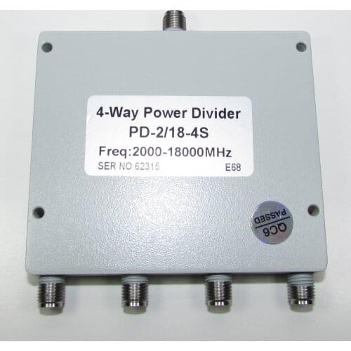 PD-2/18-4S 2-18GHz 20W SMA microwave quad splitter