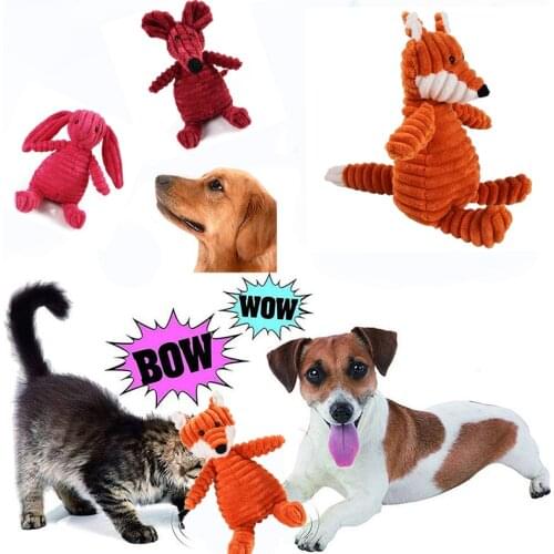 Plush Dog Toys Bite Resistant Cleaning Teeth Dog Chew Puppy Toys Cartoon Animal Squeak Pet Dogs Cat Chew Squeaking Toy 1pc