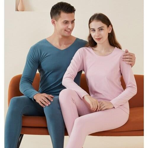 Plus Size 4XL No Trace Thermal Underwear Couples Winter Warm Thermal Underwear Sets Mens Thick Fleece Long Johns Thermal Suit
