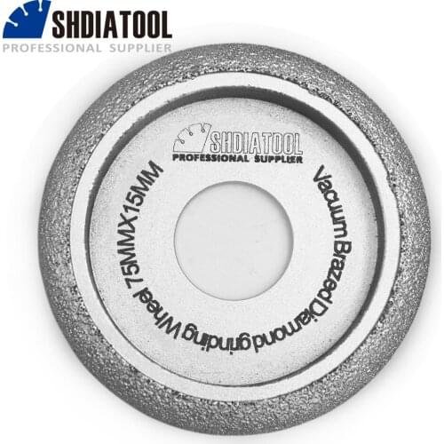 SHDIATOOL 75mmx15MM Vacuum Brazed Diamond Convex grinding wheel for grinding on marble, granite , quartz