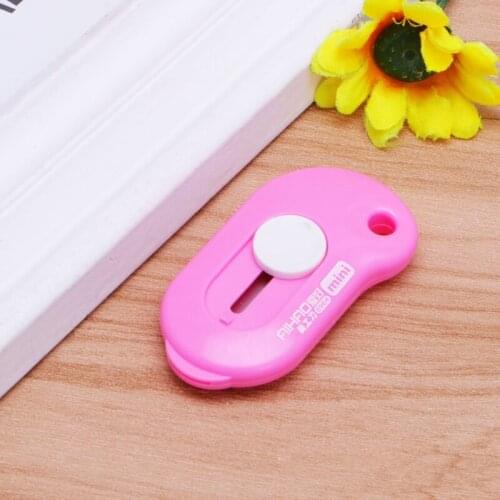 Cute Solid Color Mini Portable Utility Knife Paper Cutter Office Stationery
