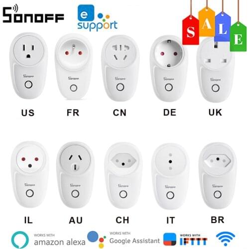 Sonoff S26 WiFi Smart Socket 10A 220V EU/US/UK/CN/AU Standard Power Sockets Via Ewelink IFTTT Remote Control Smart Home Devices