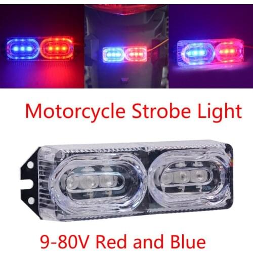 1PCS Motorcycle Led Motorcycle Headlight Eagle Eye Flashs Strobe Car Lights Auxiliary Lamp 9-80V Red And Blue Flashing Taillight
