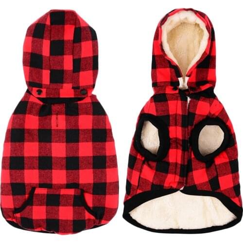 Winter Thick Pet Dog Clothes for Medium Large Dogs Clothing French Bulldog Warm Hoodies with Removable Hat Pug Costume S-3XL