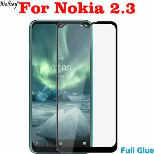 1PCS Full Glue Screen Protector For Nokia 2.3 Tempered Glass Nokia 2.3 Full Cover for Nokia 2.3 9H 2.5D Premium Film Wolfsay