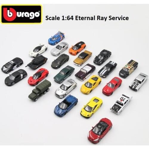1:64 Bburago Eternal Ray Aventador Benz SLR Ford Mustang GT Renault Bugatti Peugeot Nissan Chevrolet Laferrai Diecast Model Car