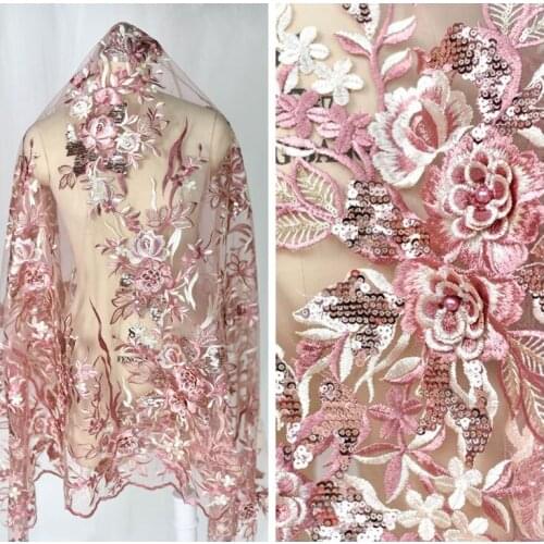 1Set Multicolor Stereo Nail Bead Embroidery Lace Fabric Dress Childrens Clothing Diy Materials Clothing Decoration Accessories