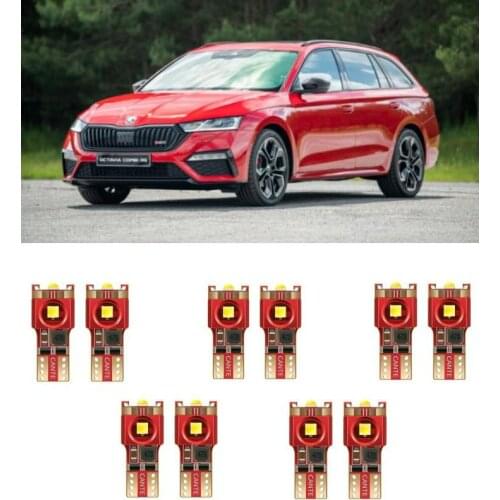 10pc w5w Car LED lighting For skoda rapid octavia a5 a7 fabia octavia 2 yeti superb Citigo felicia interior light kit