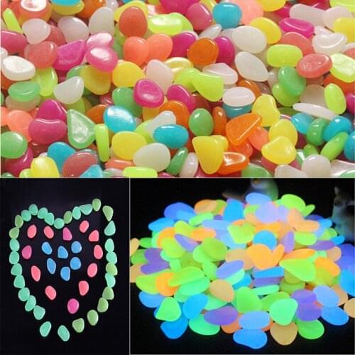 100pcs Night Luminous Stone Luminous Stone Pebble Fish Tank Aquarium Luminous Stone Decoration Garden Luminou Stone Dropshipping