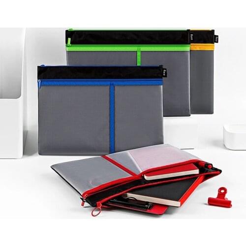2021New A4 Multi Space Practical Portable Business Grid Waterproof Zipper Bag File Pen Filing Product Pocket Folder Bag