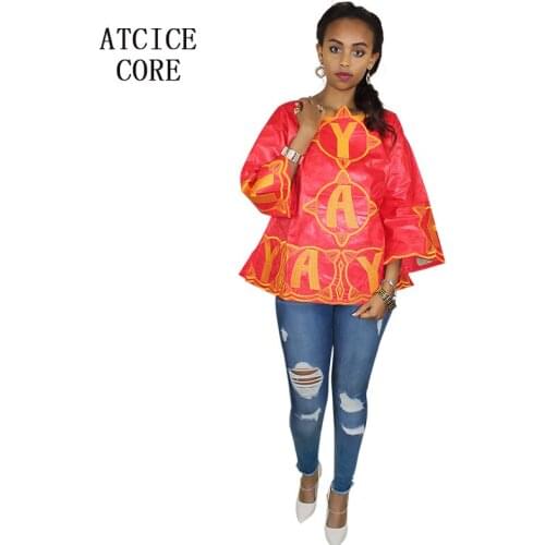 African clothes for women 2018 traditional new fashion bazin riche embroidery dress long sleeves LB029
