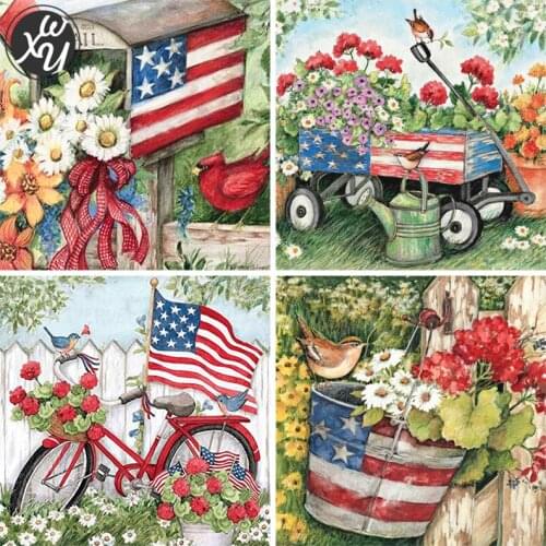 America Diamond Art Painting Diamond Embroidery Floral Diamond Art Diamond Painting for Adult Diamond Painting Accessories Decor