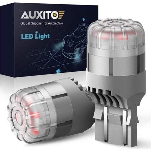 AUXITO 2Pcs W21W LED Bulb T20 7443 W21/5W T25 3157 P27W LED Canbus Car Tail Brake Light For Front Turn Signal Lights Red Yellow
