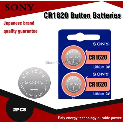 2Pcs SONY CR1620 Button Cell Coin Batteries CR1620 Car Remote Control Electric Alarm 1620 ECR1620 DL1620 3V Lithium Battery