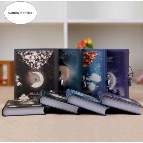 Creative Color Page with Lock Notebook"like Dream"diary Book Cute Function Planner Log Book Diary Stationery Gift Box Packaging
