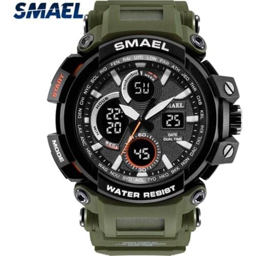Mens Watches Top Brand Luxury Mens Sport Dual Time Quartz Watches Waterproof Military Casual Digital Watch Men Relogio Masculino