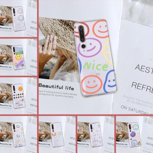 Back Cover For Xiaomi Mi Note 10 Lite Pro Silicone Transparent Soft Smile Face For Xiaomi Mi 10 Lite Pro Youth Play Phone Case