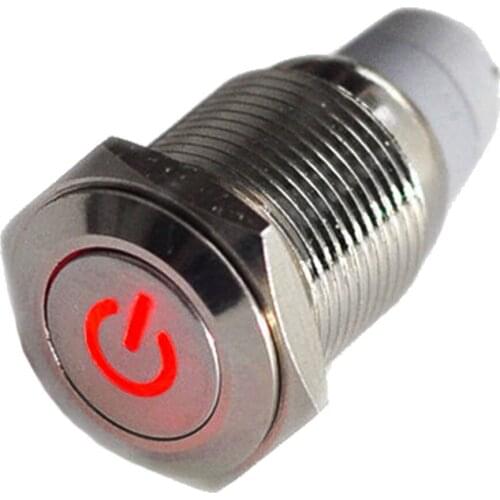 DIY 16mm 12V Car Red Aluminum LED Power Push Button Metal Switch Latching Sales