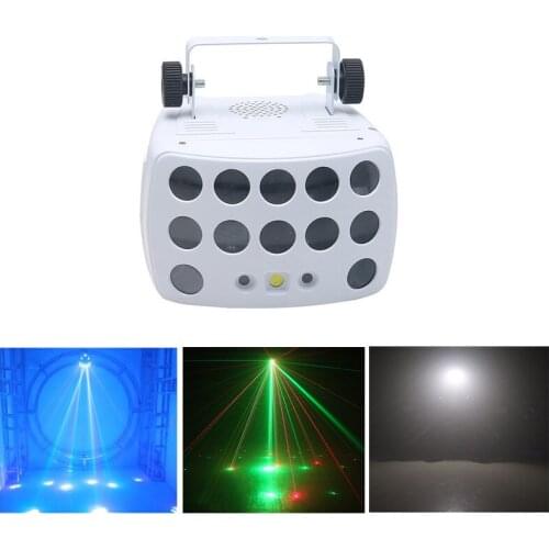 DJ Laser Beam Stroe 3In1 Colorful Butterfly Light with Remote Control Disco Led Stage Lighting for KTV Nightclub Dance Party