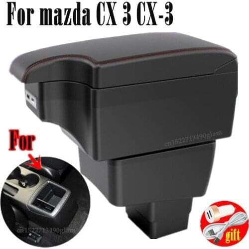 For CX-3 CX3 armrest box universal car center console modification accessories double raised with USB