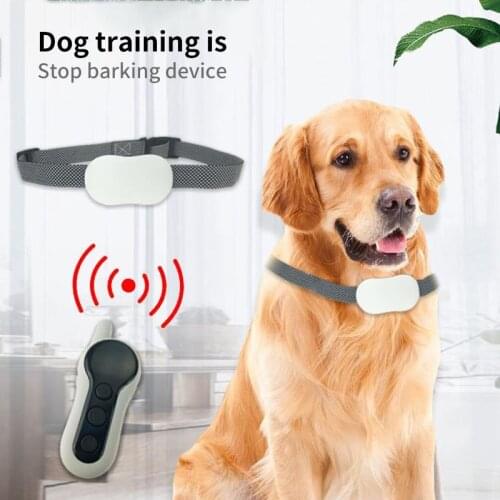 Electric Pet Remote Control Waterproof Rechargeable Vibration Sound Stop Barking Adjustable Dog Training Collars LCD Display