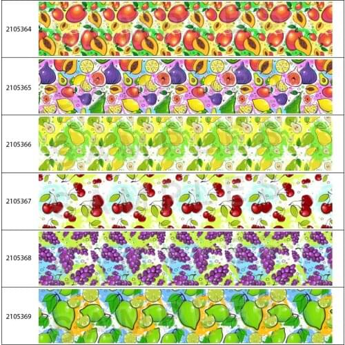 Fruit Series Pattern Printing Grosgrain Ribbon Ribbon 10 Yards DIY Handmade Decoration Gift