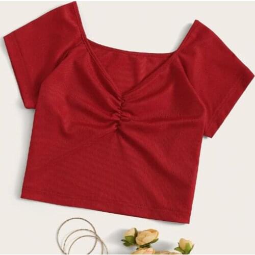 2021 Summer High Quality T-Shirts For Women Basic V-Neck Shirts Tops Female Hot Sale Short Sleeve Comfortable WomenS Clothing