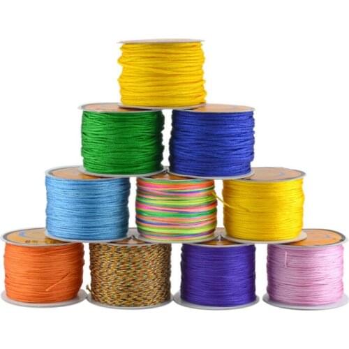0.8mm 1mm 1.5mm 2mm Cotton Cord Beading Thread Rope for Diy Bracelet Chinese Knot Macrame String Jewelry Findings Making Supply