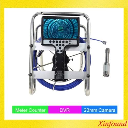 30m Filberglass Cable Drain Sewer Pipe Endoscope Borescope Inspection Camera System 23mm Camera Head 20 Meter Cable DVR Recorder