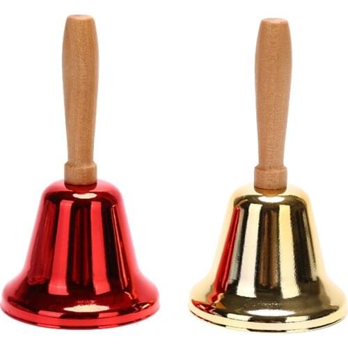 Steel Hand Bell Christmas Santa Claus Loud Call Bell Alarm for Schools Wedding Party Events Decoration