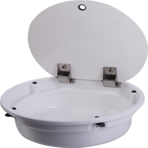 Ф430*140mm Round White Acrylic Sink With Lid GR-Y010A Boat Caravan RV Camper