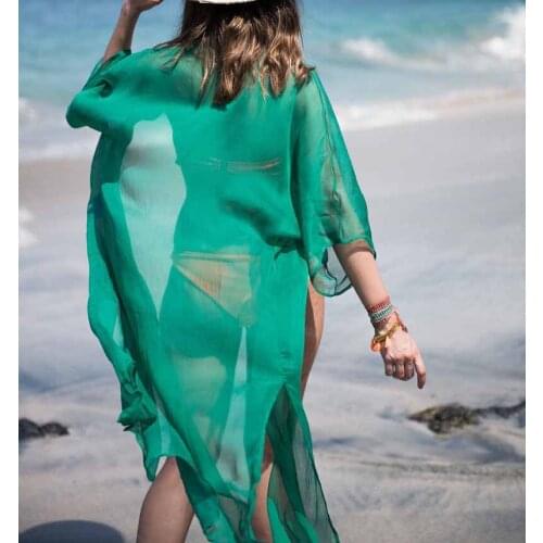 Summer Sexy Beach Dress Women Chiffon Bikini Cover Up Bathing Suit Tunics Kaftan Sarong Robe Swimsuit