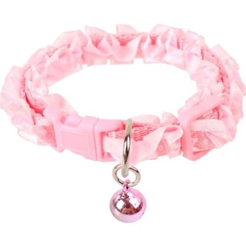 Cute Pet Collar Lovely Cat Dog Lace Collar With Bell Adjustable Buckle Collar For Cat Puppy Pet Supplies Small Dog Chihuahua