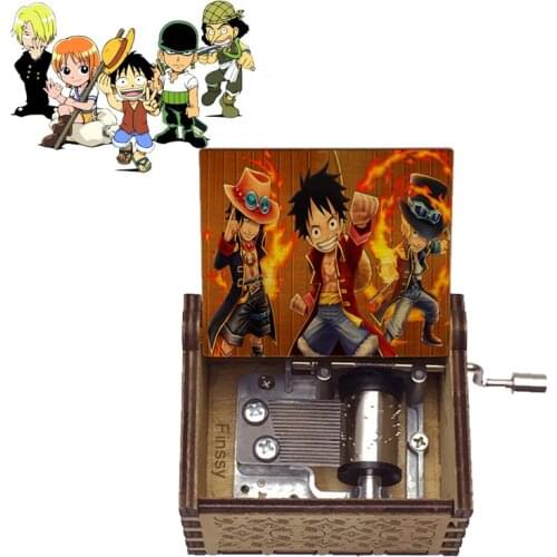 Hot Sale One Piece Lufffy Hand Music Box Hancock Zoro Vintage Color Wood Song Theme We Are Cosplay Anime Fans Birthday Gift