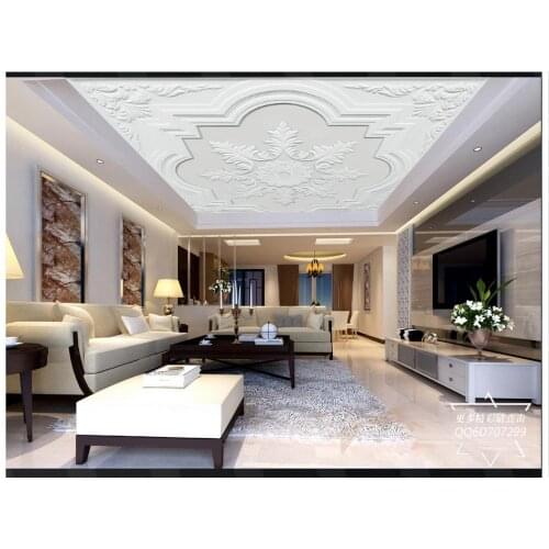 Customized 3d ceiling murals wallpaper 3D Stereo Elegant Modern Simple European Gypsum Ceiling wallpaper for living room decor